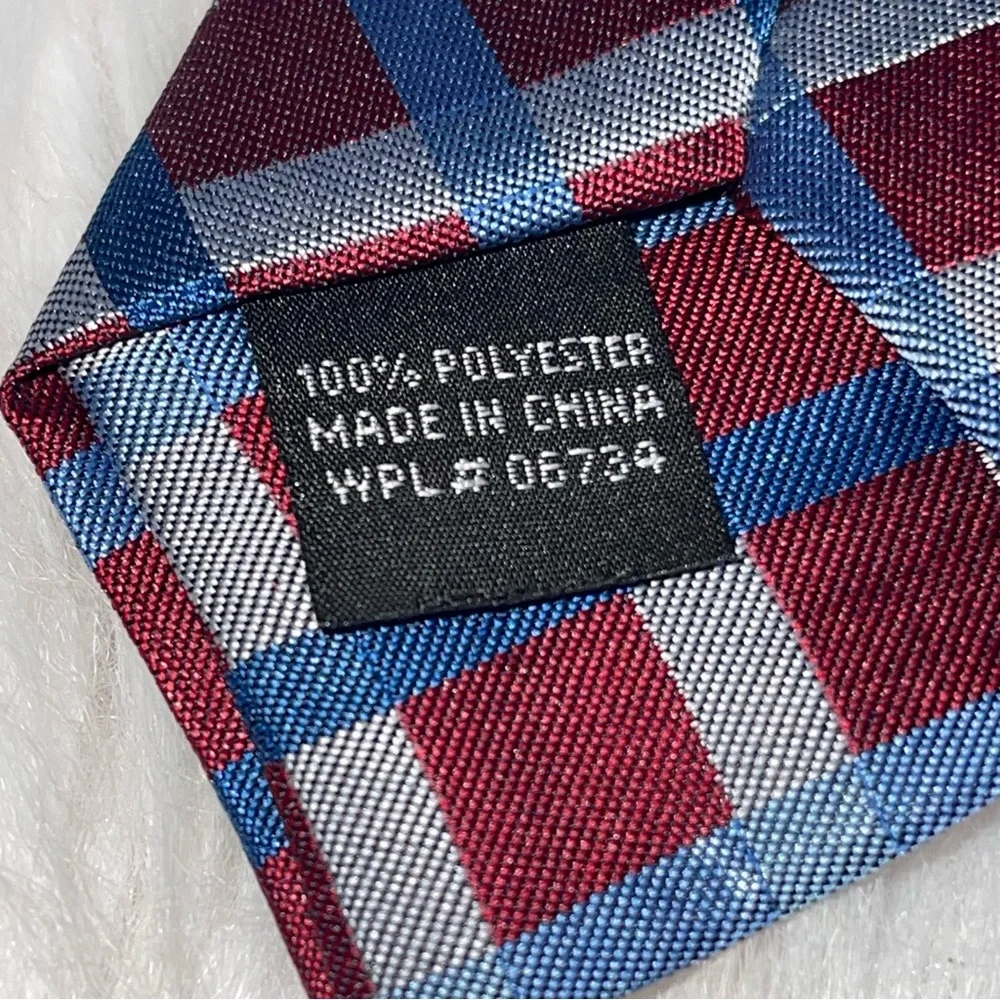 Unbranded Kids Clip On Tie Maroon & Blue Striped